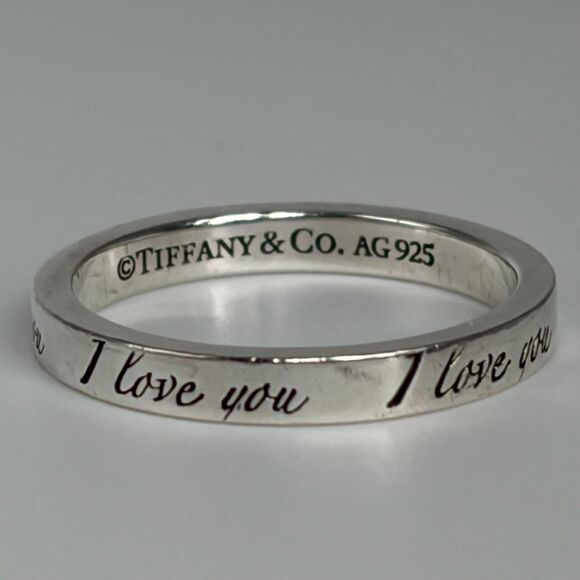 Tiffany Retired Notes "I Love You" Ring - Sterling Silver - Size 6.75 - Picture 13 of 16